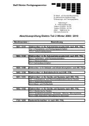 Abschlussprüfung Elektro Teil 2 Winter 2009 / 2010 - Ralf Düvier