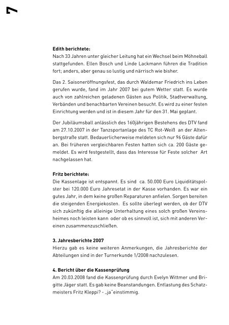 Ausgabe 01 2008 - Düsseldorfer Turnverein von 1847 eV