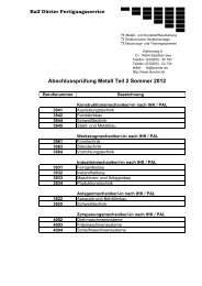 Abschlussprüfung Metall Teil 2 Sommer 2012 - Ralf Düvier