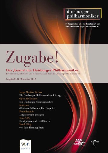 Das Journal der Duisburger Philharmoniker - Die Duisburger ...