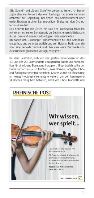 Programm Philharmonisches Konzert - Die Duisburger Philharmoniker