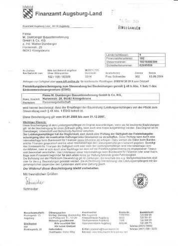 Finanzamt Augsburg-Land - M. Dumberger Bauunternehmung ...