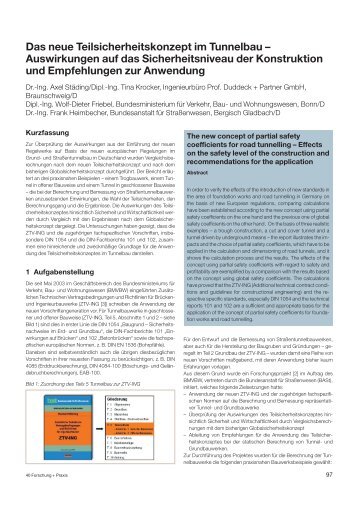 Das neue Teilsicherheitskonzept im Tunnelbau â Auswirkungen auf ...