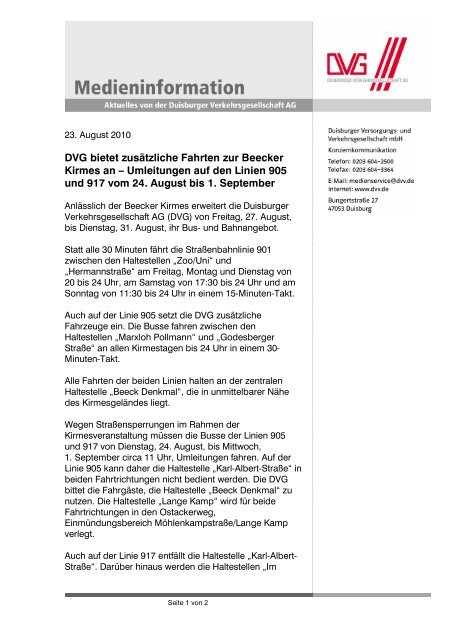 Diese Medieninformation als PDF-Datei (100 KB) - DVG  Duisburger ...