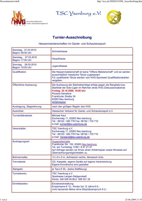 Turnier-Ausschreibung - DVG