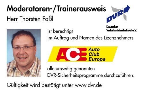 Trainerausweis - DVR