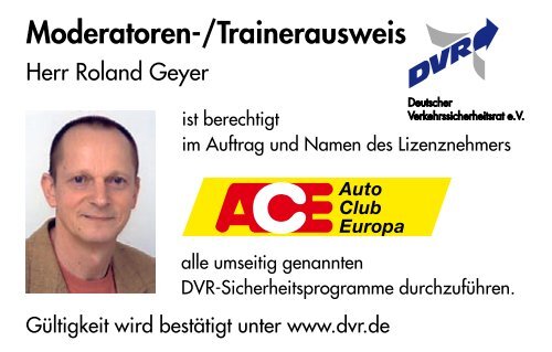 Trainerausweis - DVR