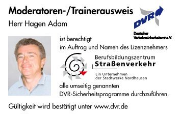 Moderatoren-/Trainerausweis - DVR