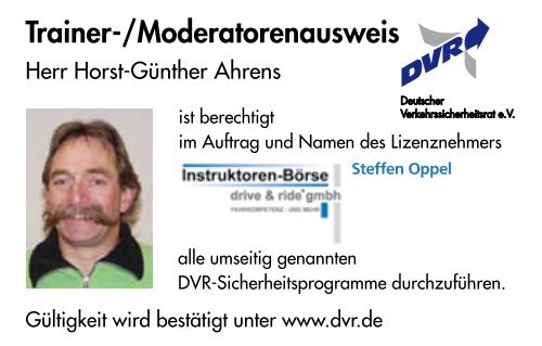 Trainer-/Moderatorenausweis - DVR