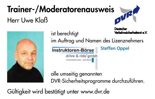 Trainer-/Moderatorenausweis - DVR