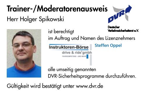 Trainer-/Moderatorenausweis - DVR