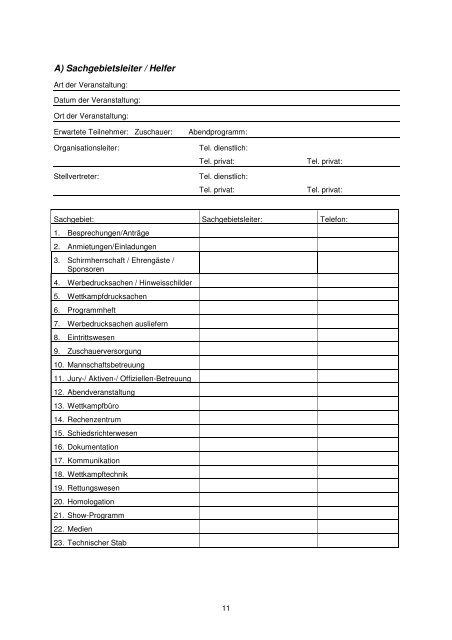 Veranstaltungs-Checkliste Musterausschreibung ... - DWWV