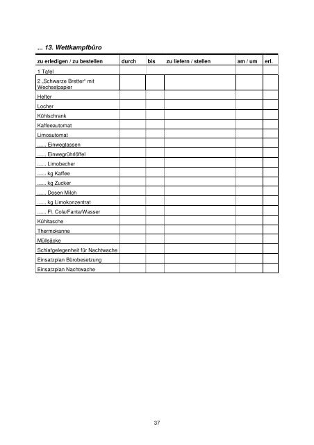 Veranstaltungs-Checkliste Musterausschreibung ... - DWWV