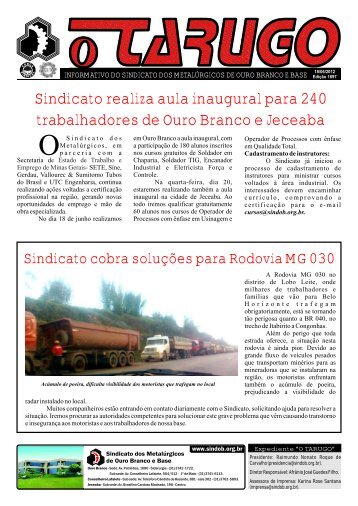 Edição Nº 1697 - Sindicato dos Metalúrgicos de Ouro Branco e ...