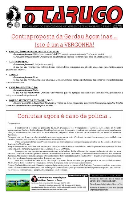 Conlutas agora é caso de polícia... Contraproposta da Gerdau ...