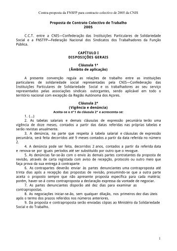 Proposta de Contrato Colectivo de Trabalho - Sindicato dos ...