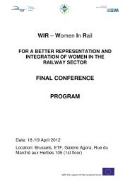 WIR â Women In Rail FINAL CONFERENCE PROGRAM - EAF