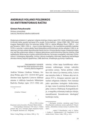 Full text in Lithuanian - Literatūra
