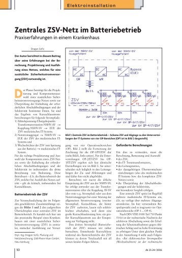 Zentrales ZSV-Netz im Batteriebetrieb -  EAB Elektroanlagenbau ...