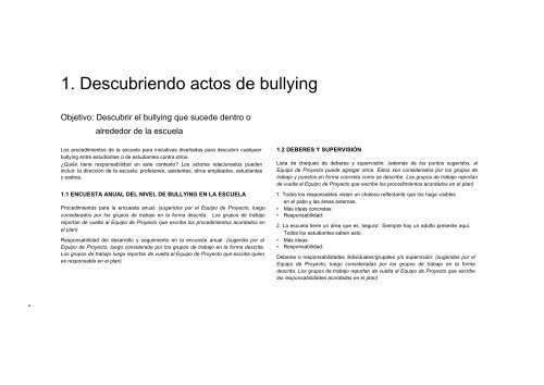 Plan de Acción contra el Bullying