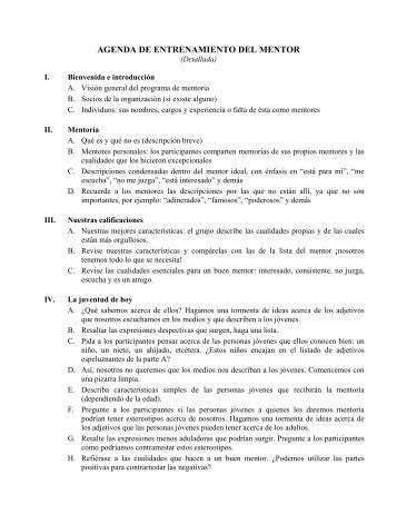 Agenda De Entrenamiento Del Mentor - Detallada.pdf - National ...