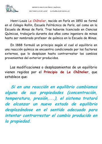 principio de Le Chatelier