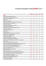 Funktionsvergleich EasyCODE C/C++ - easycode.de