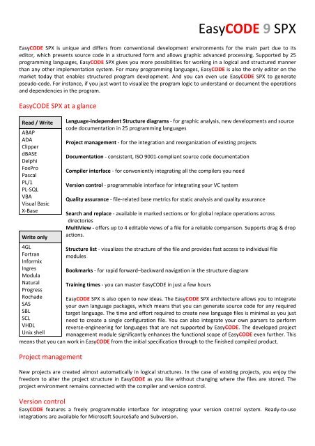 EasyCODE 9 SPX - easycode.de