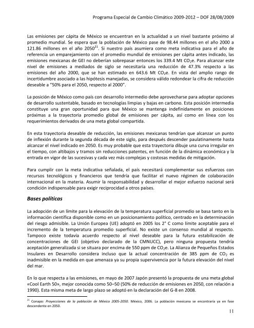 Programa Especial de Cambio Climático 2009-2012 - Semarnat