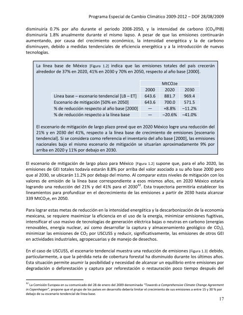 Programa Especial de Cambio Climático 2009-2012 - Semarnat