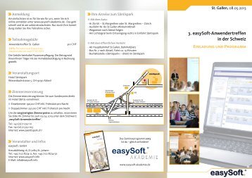 3. easySoft-Anwendertreffen in der Schweiz - easySoft. GmbH