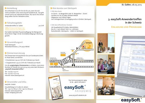 3. easySoft-Anwendertreffen in der Schweiz - easySoft. GmbH