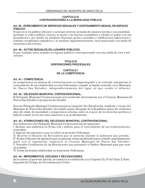 Ordenanza Contravencional del Municipio de Santa Tecla ...