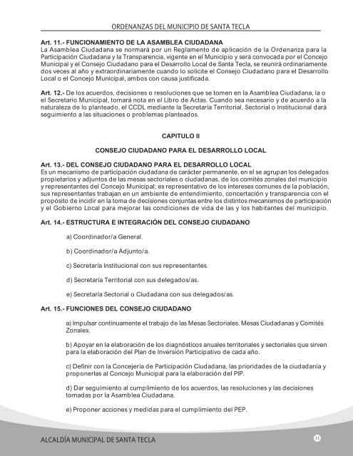 Ordenanza Contravencional del Municipio de Santa Tecla ...