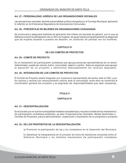 Ordenanza Contravencional del Municipio de Santa Tecla ...