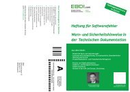 Haftung für Softwarefehler Warn- und Sicherheitshinweise in ... - EBDI