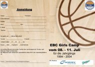 EBC Girls Camp vom 08. - 11.  Juli 2012 - EBC Rostock