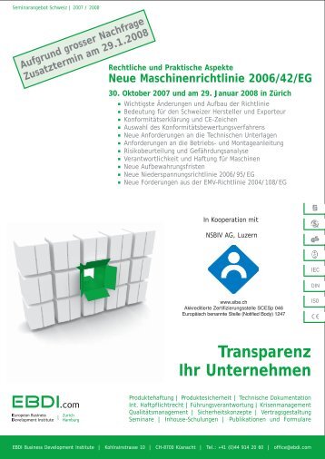 Neue Maschinenrichtlinie 2006/42/EG - EBDI