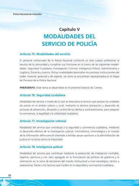 reglamento del servicio de policía - Policía Nacional de Colombia