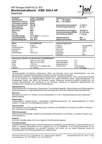 Blockheizkraftwerk KWE 30G-6 AP