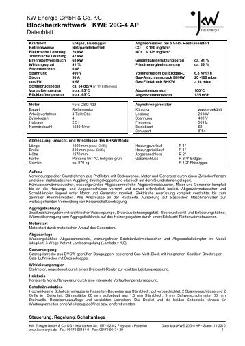 Blockheizkraftwerk KWE 20G-4 AP