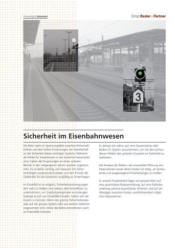 Sicherheit im Eisenbahnwesen - Ernst Basler + Partner AG