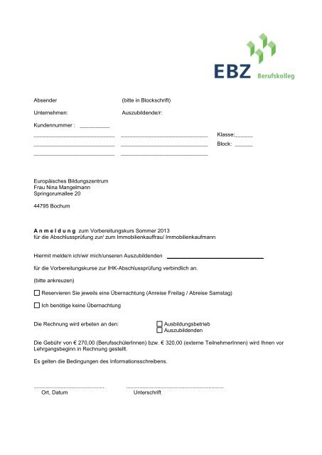 Informationen und Anmeldung (PDF) - ebz