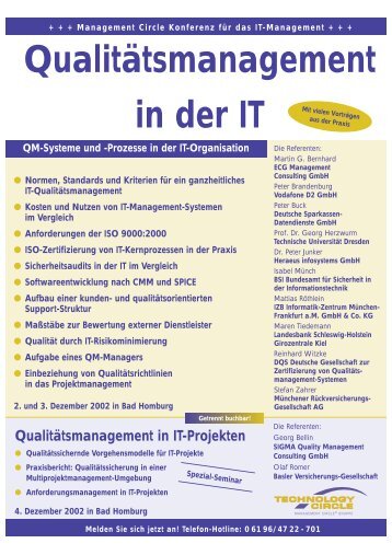 Qualitätsmanagement in der IT - ECG Management Consulting GmbH