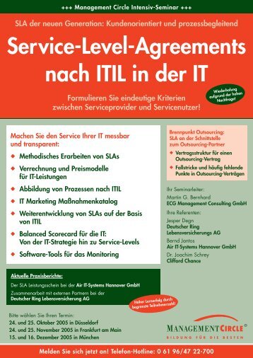 Service-Level-Agreements nach ITIL in der IT - ECG Management ...