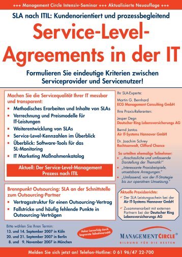 Service-Level-Agreements in der IT - ECG Management Consulting ...