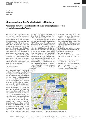 Überdeckelung der Autobahn A59 in Duisburg - Echterhoff Bau ...