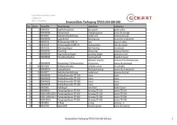 Ersatzteilliste Turboprop TP315-318-320-325 - Eckart Maschinenbau