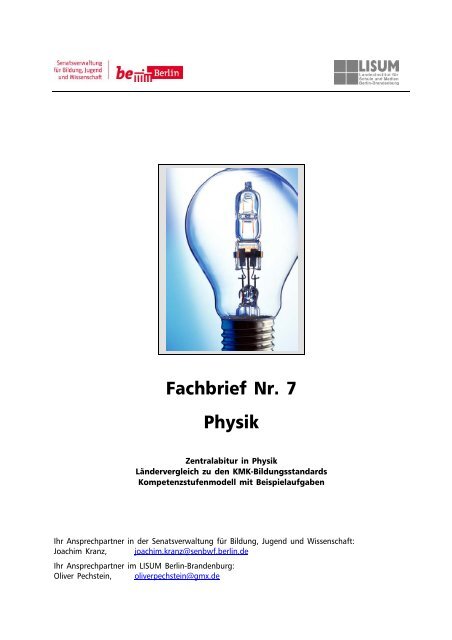 Fachbrief Physik Nr. 7 - Bildungsserver Berlin - Brandenburg