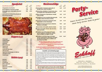 Party-Service-Flyer als PDF-Download - Fleischerei Eckhoff